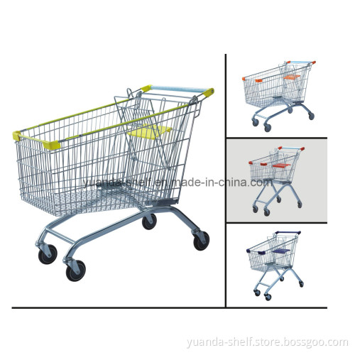 150L Shopping Cart Metal Supermarket Trolley